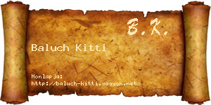 Baluch Kitti névjegykártya